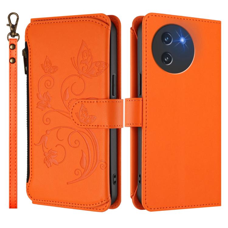 For Doogee Note 59 / Note 59 Pro Butterfly Love Flower Multi-card Zipper Wallet Leather Phone Case