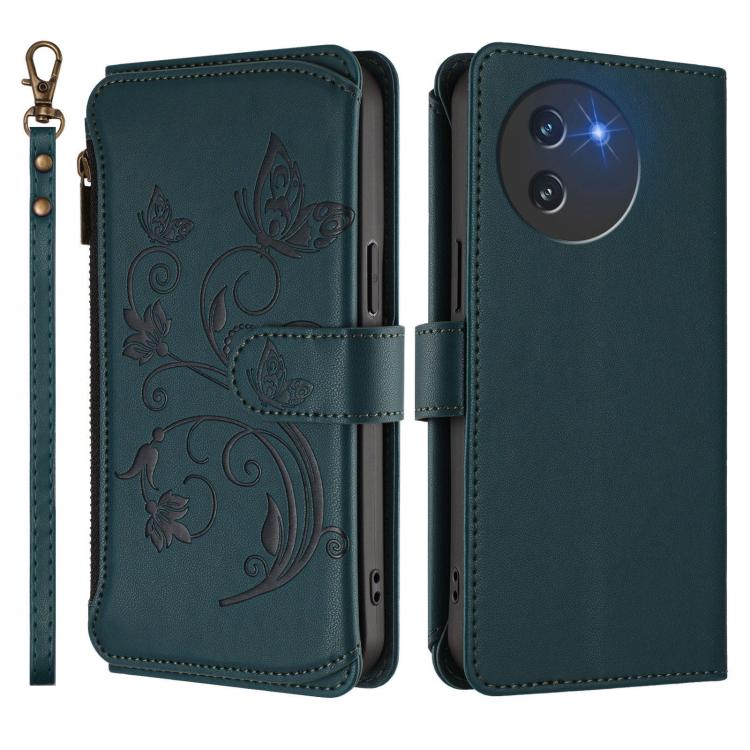 For Doogee Note 59 / Note 59 Pro Butterfly Love Flower Multi-card Zipper Wallet Leather Phone Case