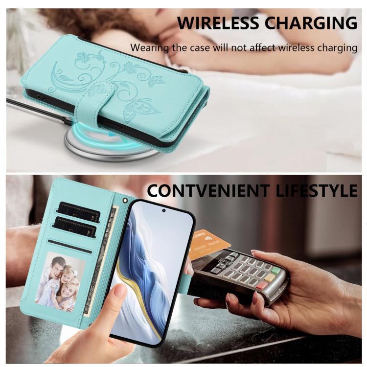 For Doogee Note 59 / Note 59 Pro Butterfly Love Flower Multi-card Zipper Wallet Leather Phone Case