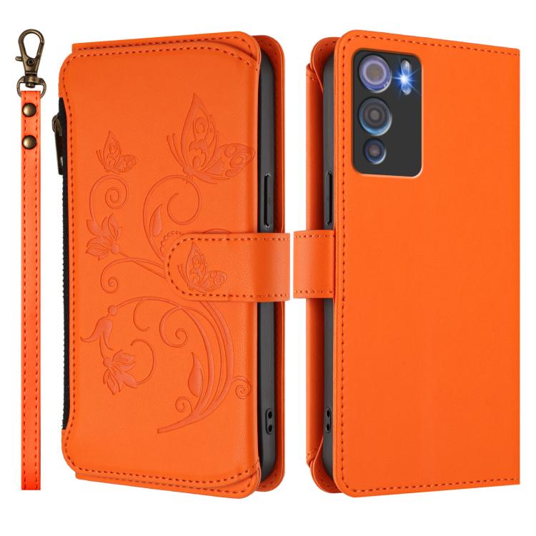 For Doogee N60 Pro Butterfly Love Flower Multi-card Zipper Wallet Leather Phone Case