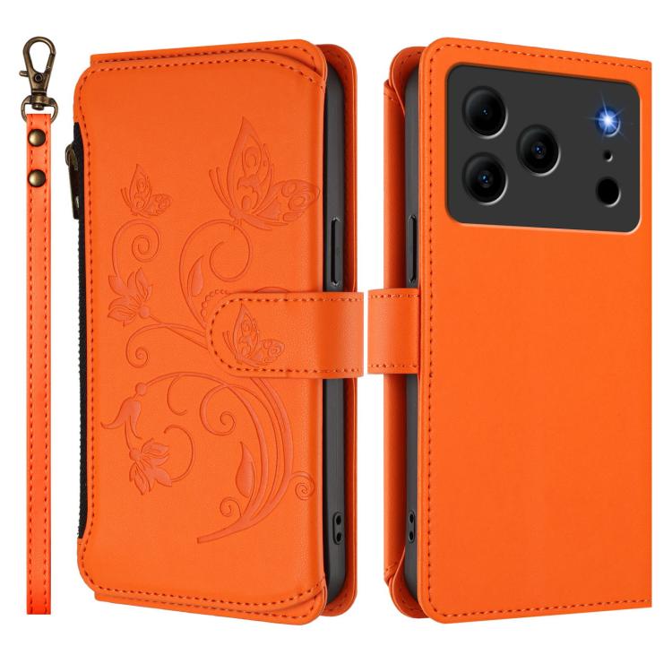 For Doogee Note 56 / Note 56 Pro Butterfly Love Flower Multi-card Zipper Wallet Leather Phone Case