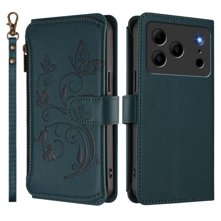 For Doogee Note 56 / Note 56 Pro Butterfly Love Flower Multi-card Zipper Wallet Leather Phone Case
