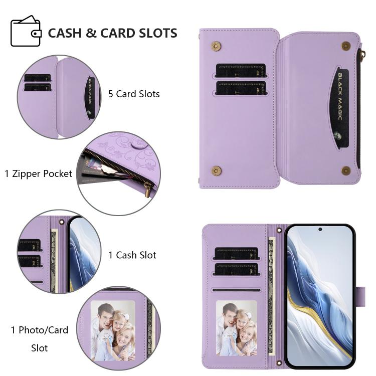 For Doogee Note 56 / Note 56 Pro Butterfly Love Flower Multi-card Zipper Wallet Leather Phone Case