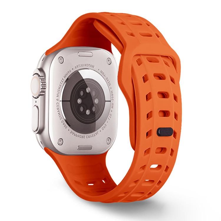 For Apple Watch 46mm / 49mm / 45mm / 44mm Shark Texture Holes Silicone Watch Band