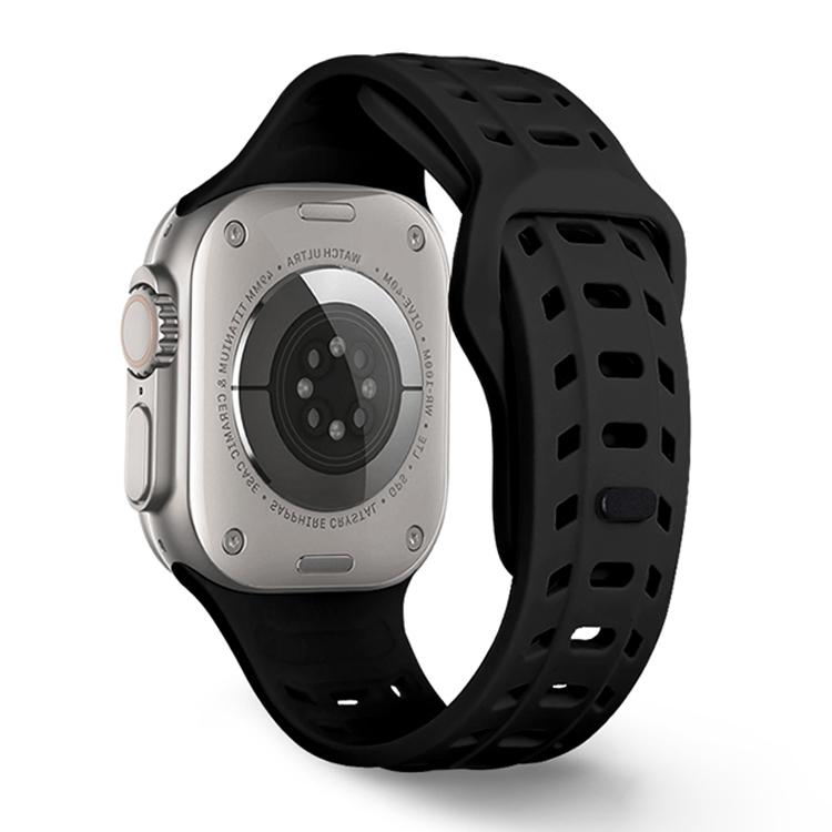 For Apple Watch 46mm / 49mm / 45mm / 44mm Shark Texture Holes Silicone Watch Band