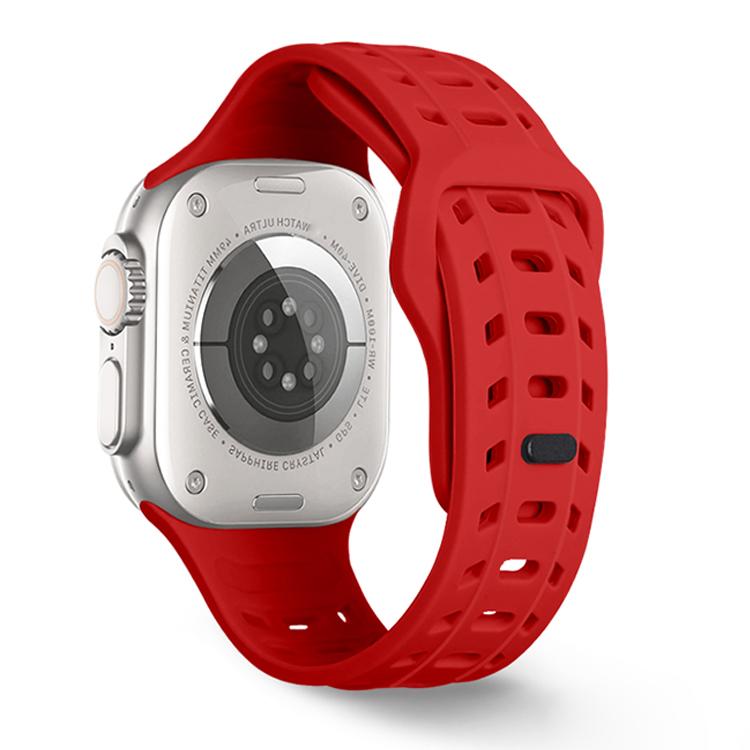 For Apple Watch 46mm / 49mm / 45mm / 44mm Shark Texture Holes Silicone Watch Band