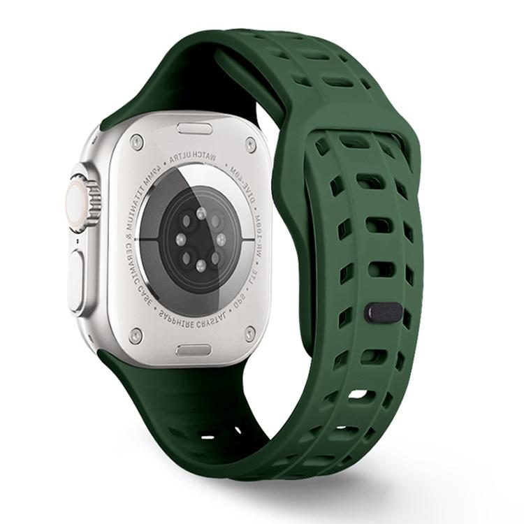 For Apple Watch 46mm / 49mm / 45mm / 44mm Shark Texture Holes Silicone Watch Band