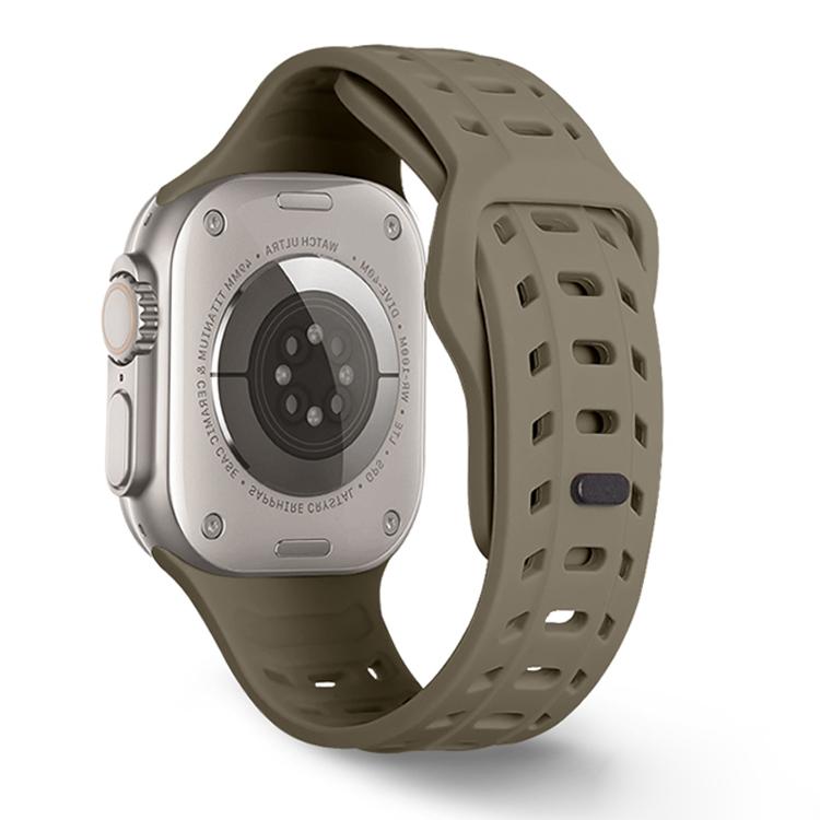 For Apple Watch 46mm / 49mm / 45mm / 44mm Shark Texture Holes Silicone Watch Band