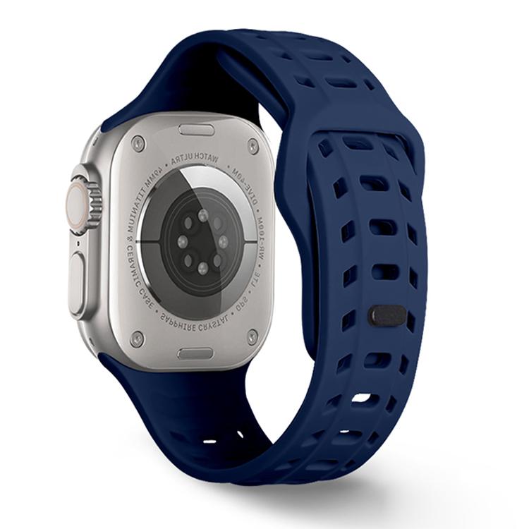 For Apple Watch 46mm / 49mm / 45mm / 44mm Shark Texture Holes Silicone Watch Band