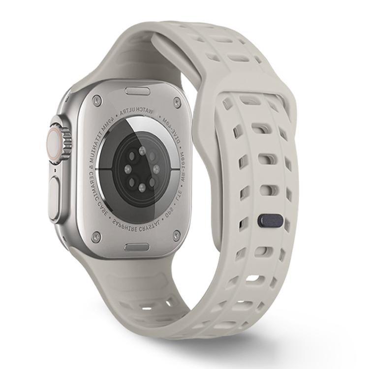 For Apple Watch 46mm / 49mm / 45mm / 44mm Shark Texture Holes Silicone Watch Band