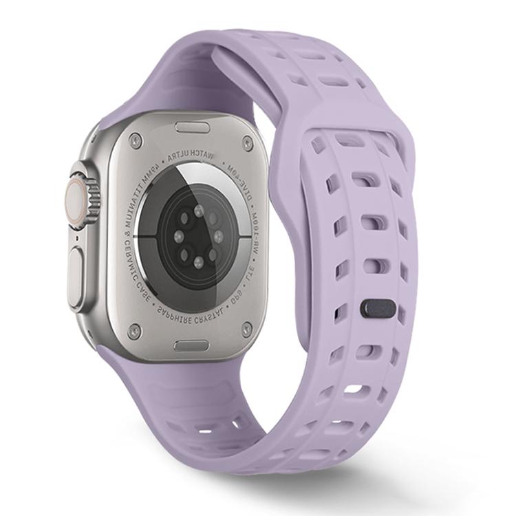 For Apple Watch 46mm / 49mm / 45mm / 44mm Shark Texture Holes Silicone Watch Band