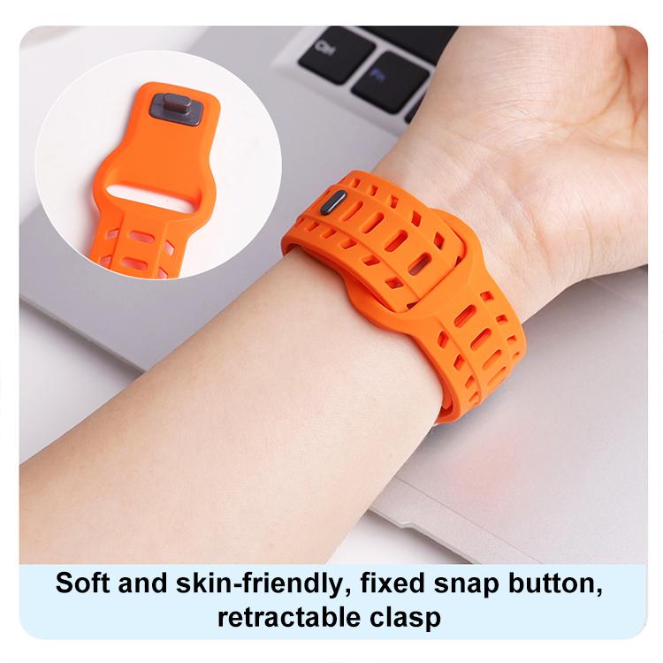 For Apple Watch 46mm / 49mm / 45mm / 44mm Shark Texture Holes Silicone Watch Band