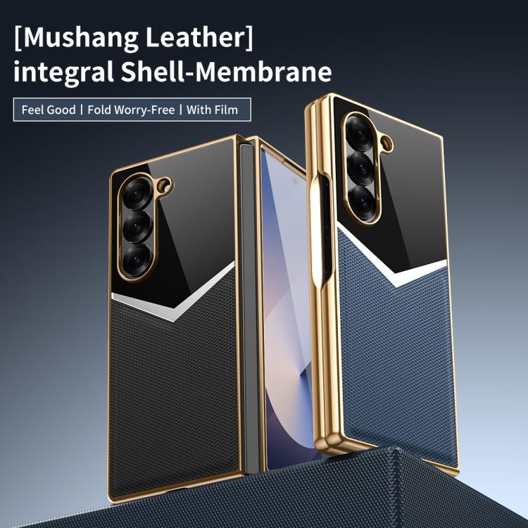 For Samsung Galaxy Z Fold5 5G Integrated Leather Contrast Color Folding Phone Case