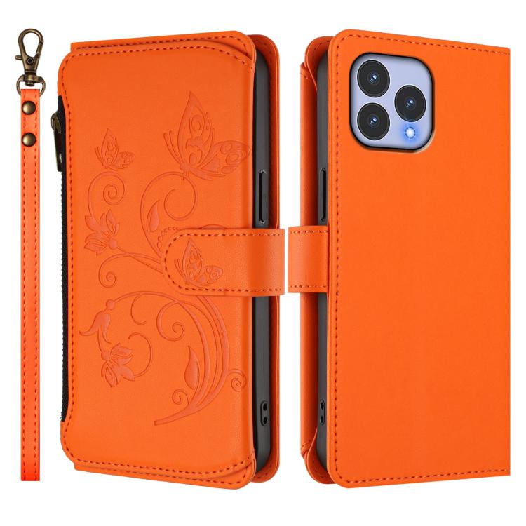 For Wiko T60 / Cubot P80 Butterfly Love Flower Multi-card Zipper Wallet Leather Phone Case
