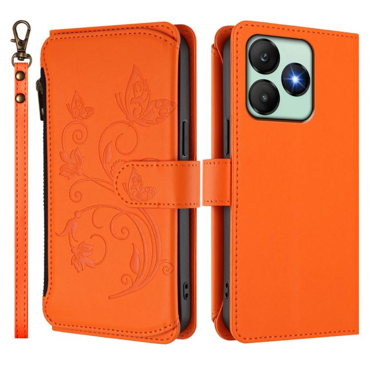 For Wiko T20 Butterfly Love Flower Multi-card Zipper Wallet Leather Phone Case