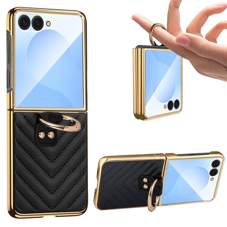 For Samsung Galaxy Z Flip7 VIETAO Dream Series Metal Ring Leather Phone Case