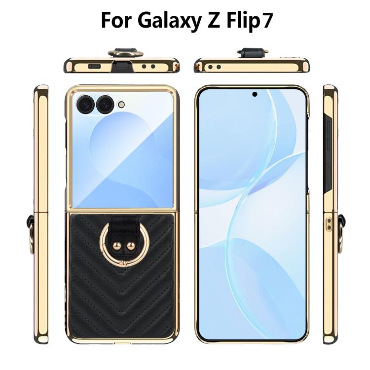 For Samsung Galaxy Z Flip7 VIETAO Dream Series Metal Ring Leather Phone Case