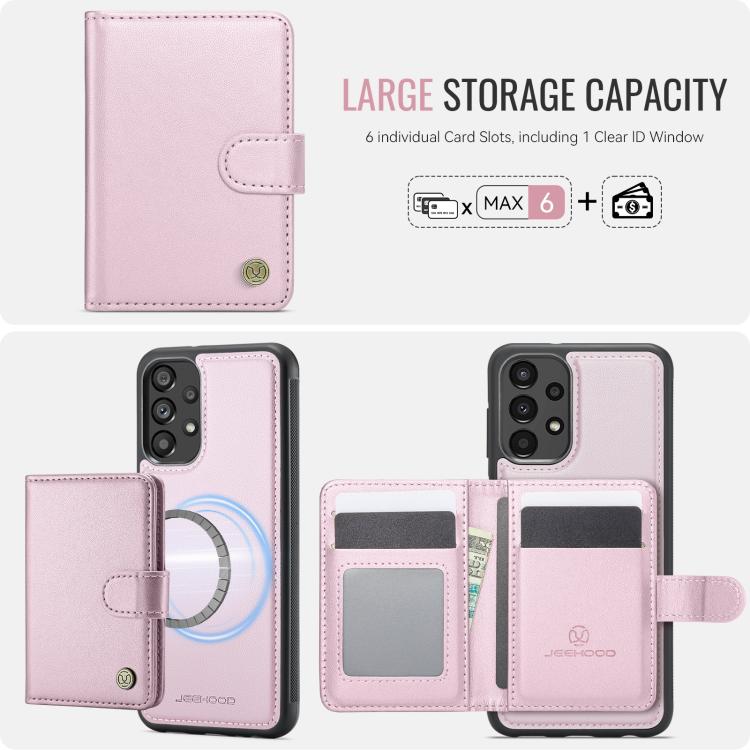 For Samsung Galaxy A13 4G / 5G / A04s JEEHOOD J09 Buckle Card Bag MagSafe Magnetic Style RFID Leather Phone Case