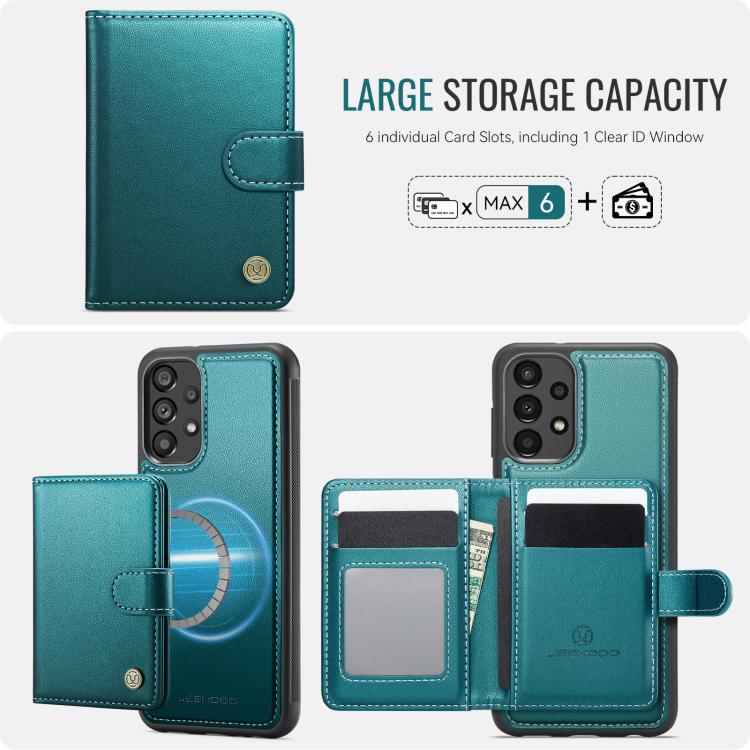 For Samsung Galaxy A13 4G / 5G / A04s JEEHOOD J09 Buckle Card Bag MagSafe Magnetic Style RFID Leather Phone Case