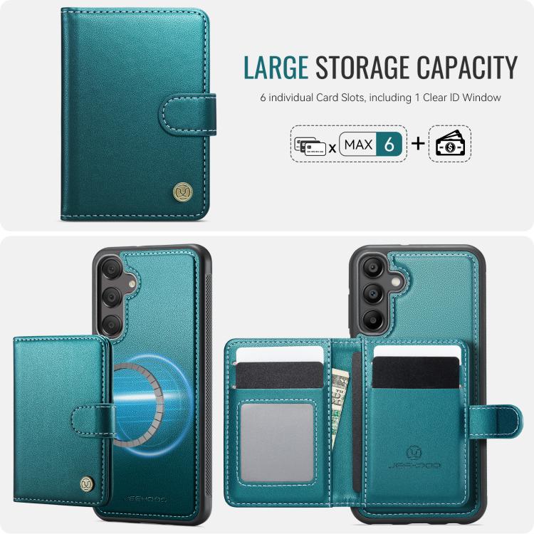 For Samsung Galaxy A16 4G / 5G JEEHOOD J09 Buckle Card Bag MagSafe Magnetic Style RFID Leather Phone Case