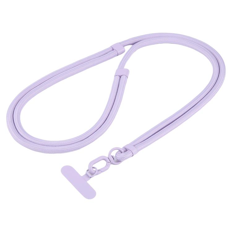 7mm Polyester Solid Color Two-way Adjustable Crossbody Mobile Phone Lanyard with Metal Gasket