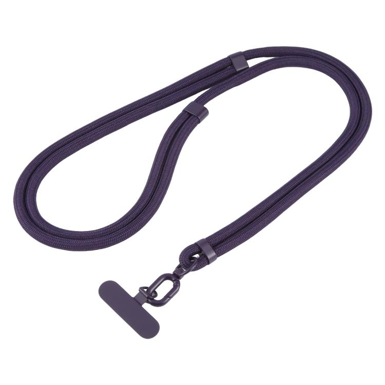 7mm Polyester Solid Color Two-way Adjustable Crossbody Mobile Phone Lanyard with Metal Gasket