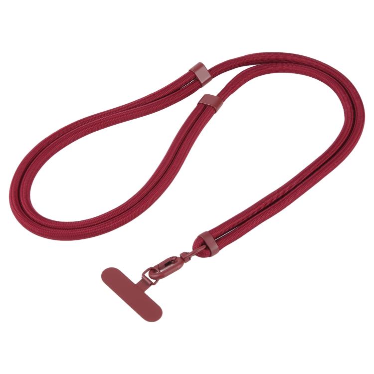 7mm Polyester Solid Color Two-way Adjustable Crossbody Mobile Phone Lanyard with Metal Gasket