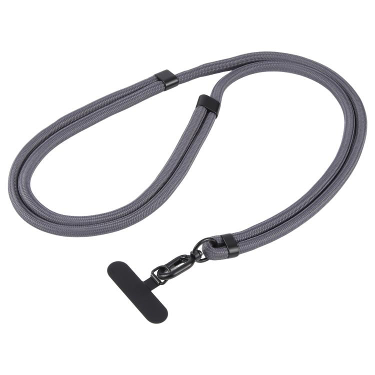 7mm Polyester Solid Color Two-way Adjustable Crossbody Mobile Phone Lanyard with Metal Gasket