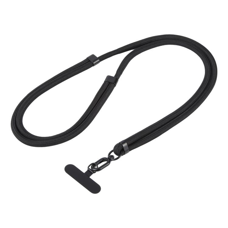 7mm Polyester Solid Color Two-way Adjustable Crossbody Mobile Phone Lanyard with Metal Gasket