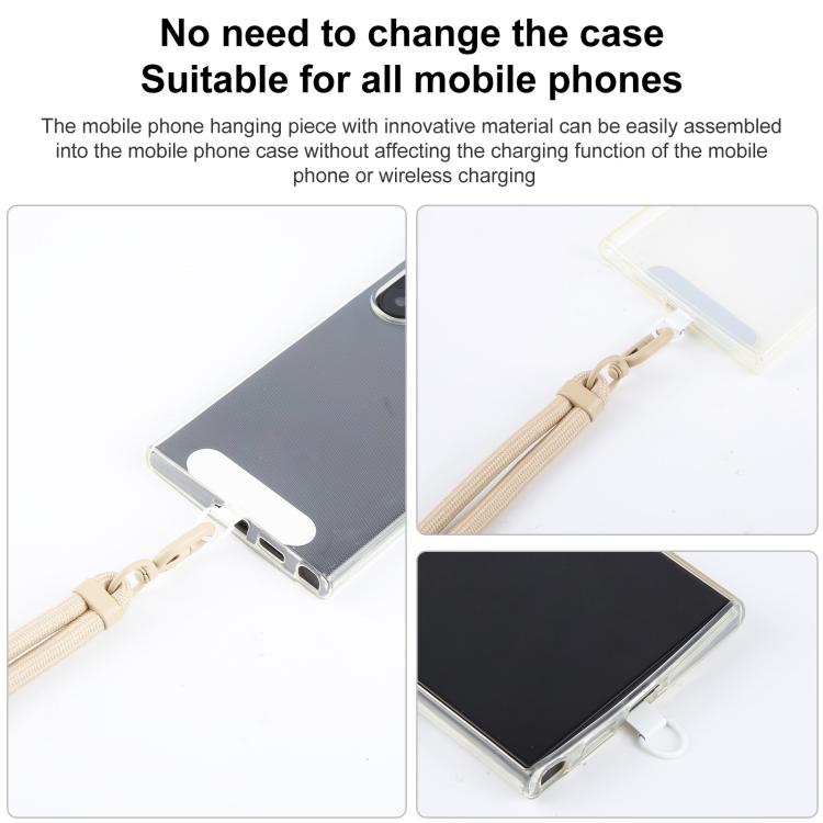 7mm Polyester Solid Color Two-way Adjustable Crossbody Mobile Phone Lanyard with Metal Gasket