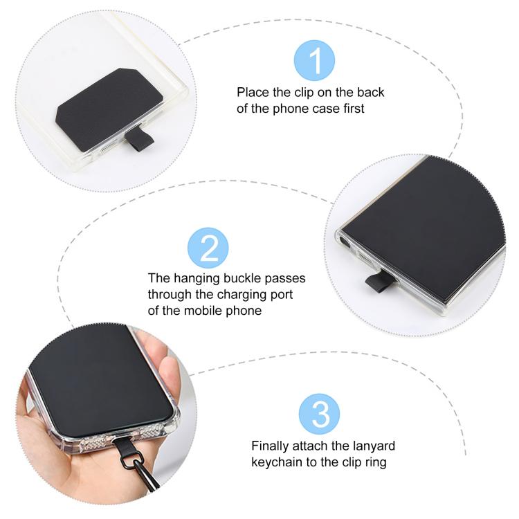 7mm Polyester Solid Color Two-way Adjustable Crossbody Mobile Phone Lanyard with Metal Gasket