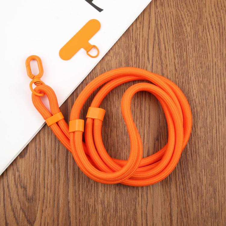 7mm Polyester Solid Color Two-way Adjustable Crossbody Mobile Phone Lanyard with Metal Gasket