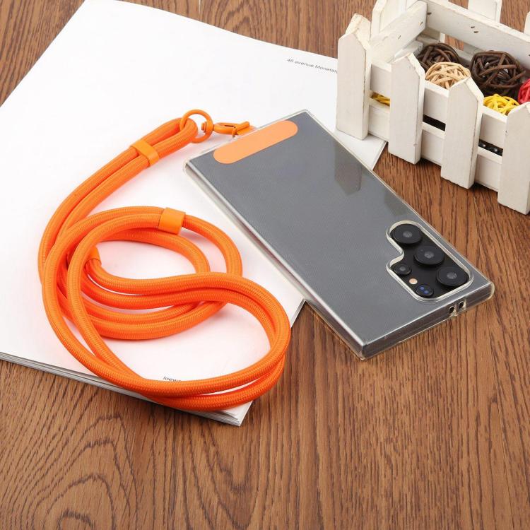 7mm Polyester Solid Color Two-way Adjustable Crossbody Mobile Phone Lanyard with Metal Gasket