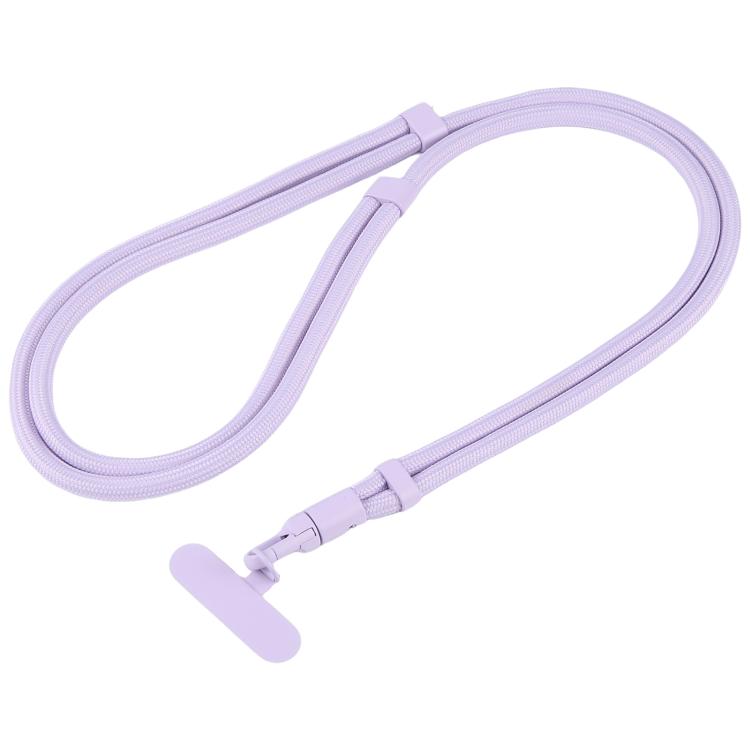 7mm Polyester Solid Color Minimalist Adjustable Crossbody Mobile Phone Lanyard with Metal Gasket