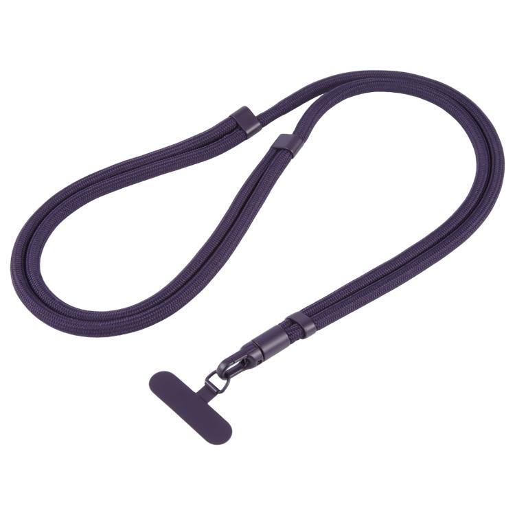 7mm Polyester Solid Color Minimalist Adjustable Crossbody Mobile Phone Lanyard with Metal Gasket