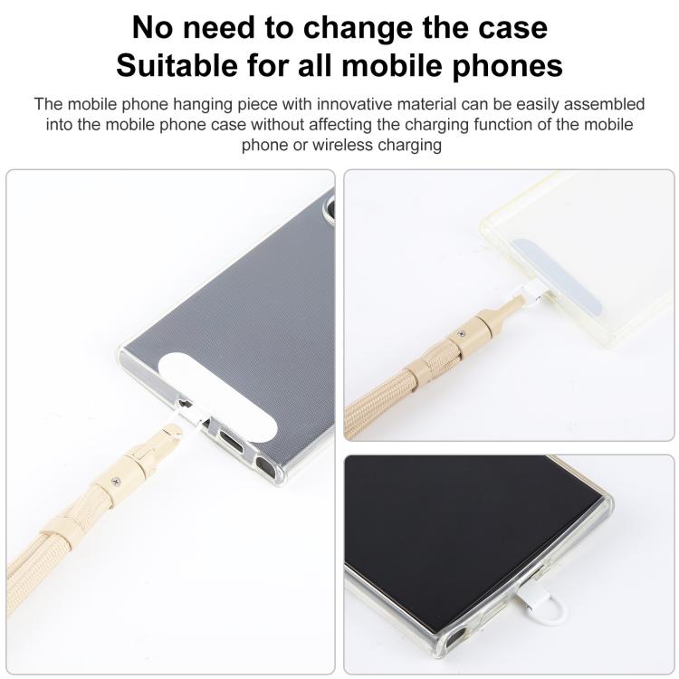 7mm Polyester Solid Color Minimalist Adjustable Crossbody Mobile Phone Lanyard with Metal Gasket