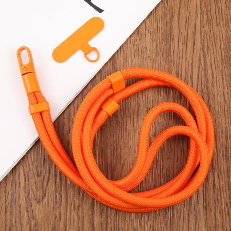 7mm Polyester Solid Color Minimalist Adjustable Crossbody Mobile Phone Lanyard with Metal Gasket