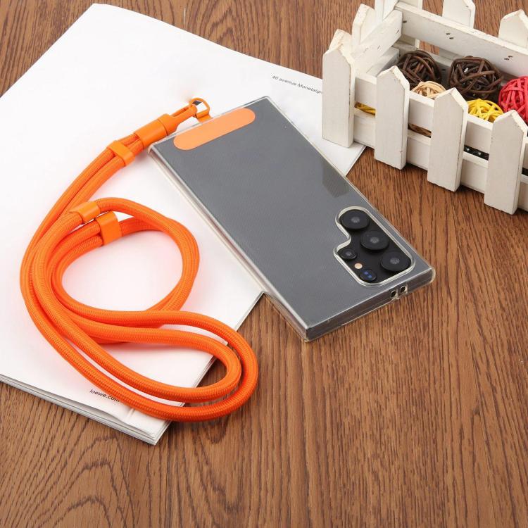 7mm Polyester Solid Color Minimalist Adjustable Crossbody Mobile Phone Lanyard with Metal Gasket