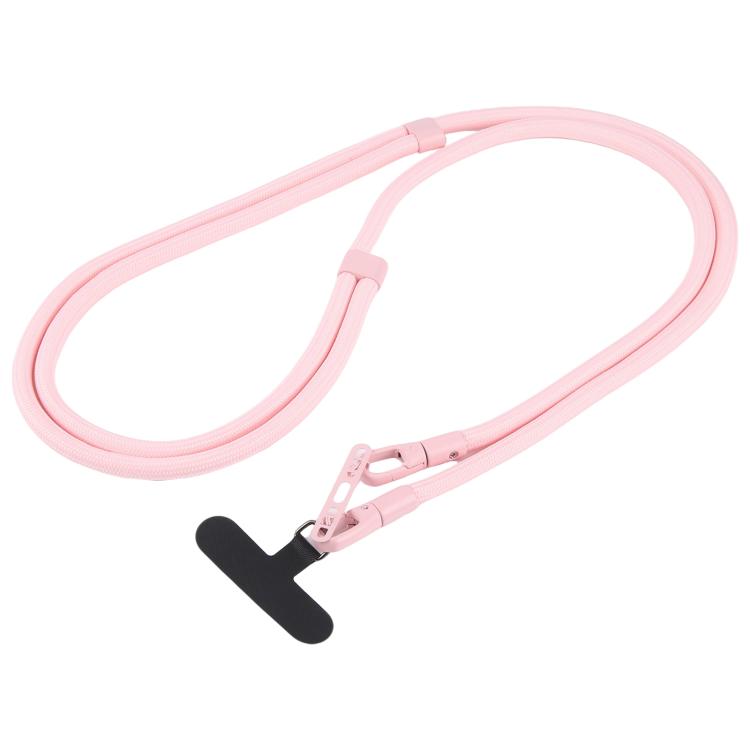 7mm Polyester Solid Color Dual-sided Buckle Adjustable Crossbody Mobile Phone Lanyard with Metal Gasket