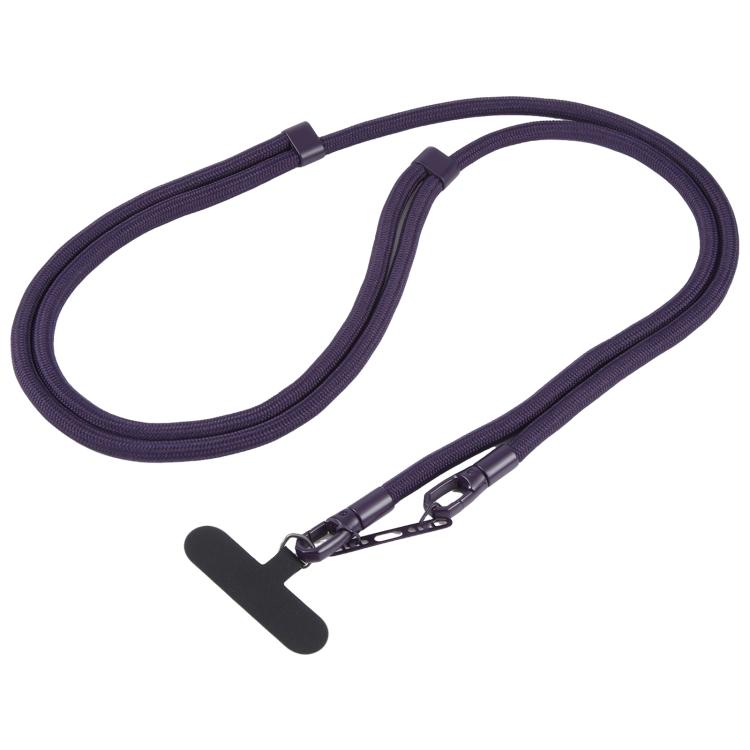 7mm Polyester Solid Color Dual-sided Buckle Adjustable Crossbody Mobile Phone Lanyard with Metal Gasket