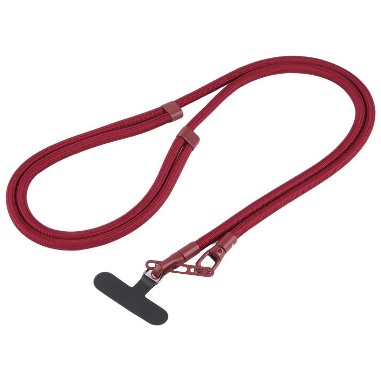 7mm Polyester Solid Color Dual-sided Buckle Adjustable Crossbody Mobile Phone Lanyard with Metal Gasket