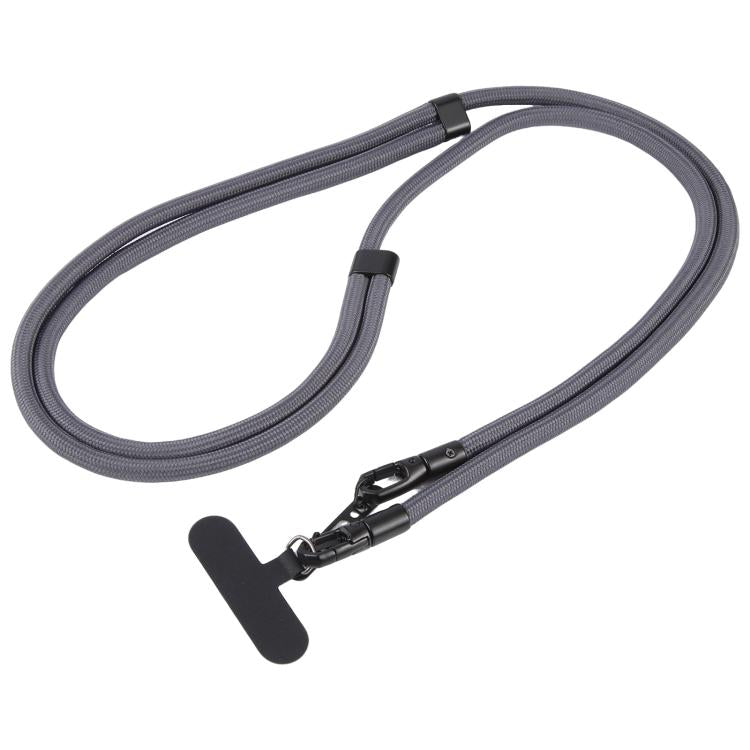 7mm Polyester Solid Color Dual-sided Buckle Adjustable Crossbody Mobile Phone Lanyard with Metal Gasket
