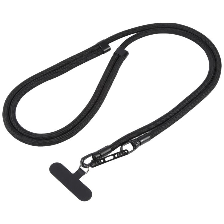 7mm Polyester Solid Color Dual-sided Buckle Adjustable Crossbody Mobile Phone Lanyard with Metal Gasket