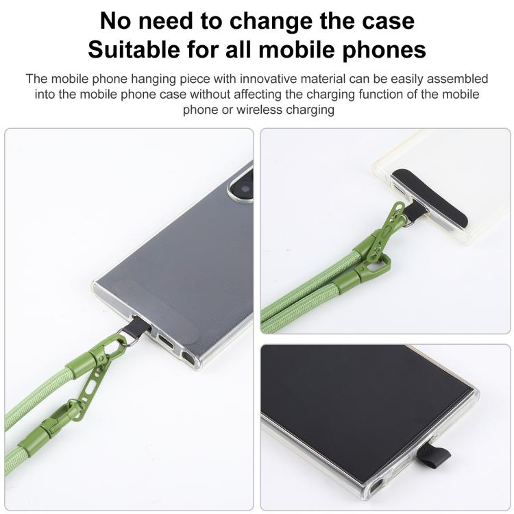 7mm Polyester Solid Color Dual-sided Buckle Adjustable Crossbody Mobile Phone Lanyard with Metal Gasket