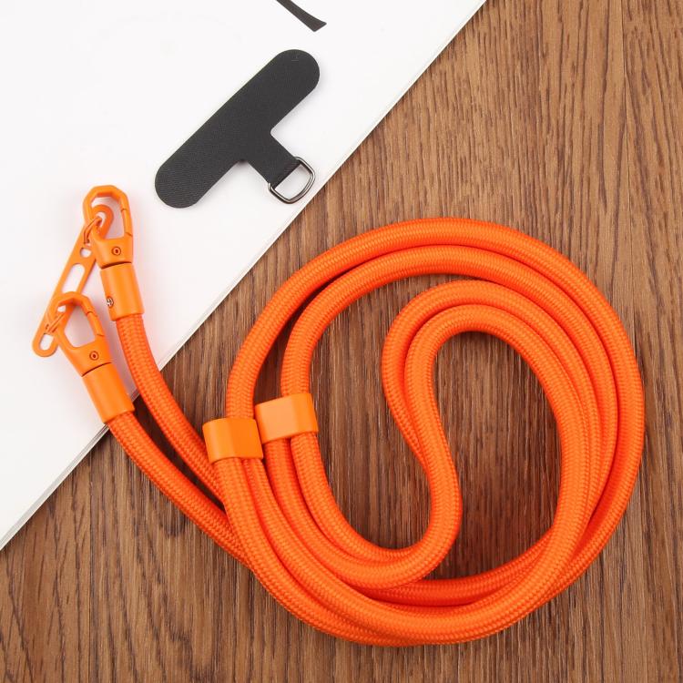 7mm Polyester Solid Color Dual-sided Buckle Adjustable Crossbody Mobile Phone Lanyard with Metal Gasket