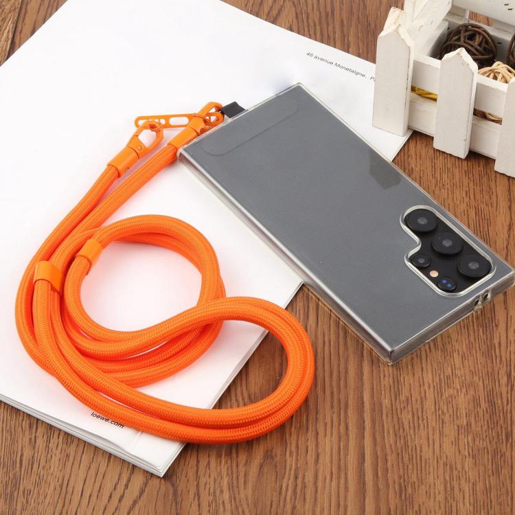 7mm Polyester Solid Color Dual-sided Buckle Adjustable Crossbody Mobile Phone Lanyard with Metal Gasket