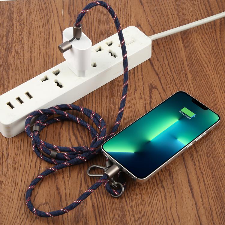 Type-C to 8 Pin Data Charging Cable Crossbody Phone Long Lanyard