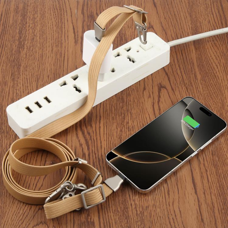 Type-C to Type-C Data Charging Cable Crossbody Phone Long Flat Lanyard