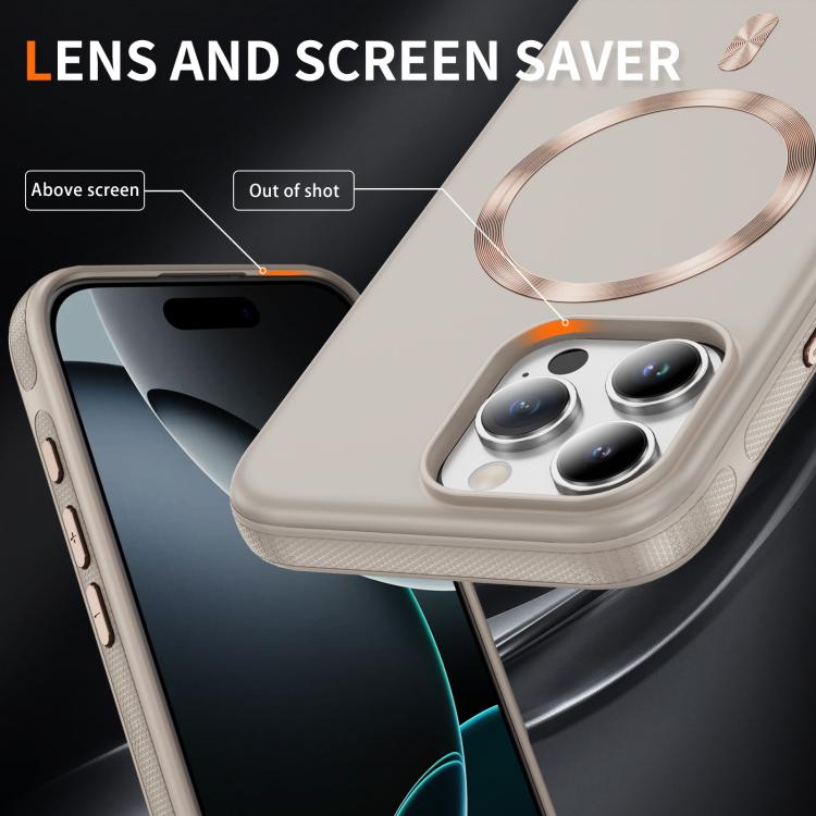 For iPhone 16 Pro Imitation Original CD Texture Magsafe PC Hybrid TPU Phone Case