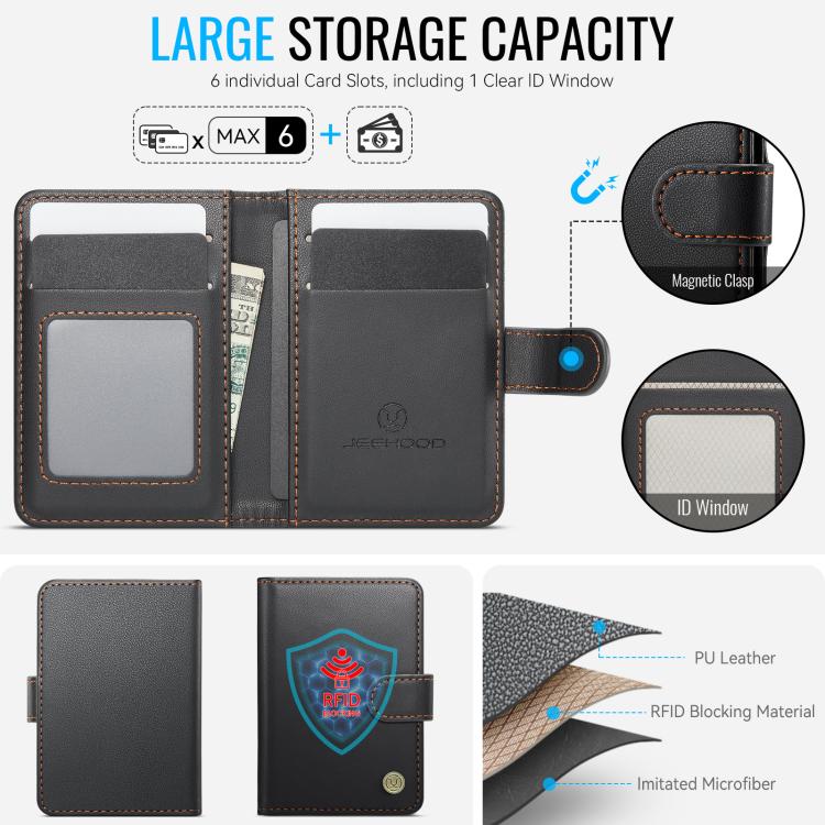JEEHOOD J09 RFID Magnetic Buckle Card Bag